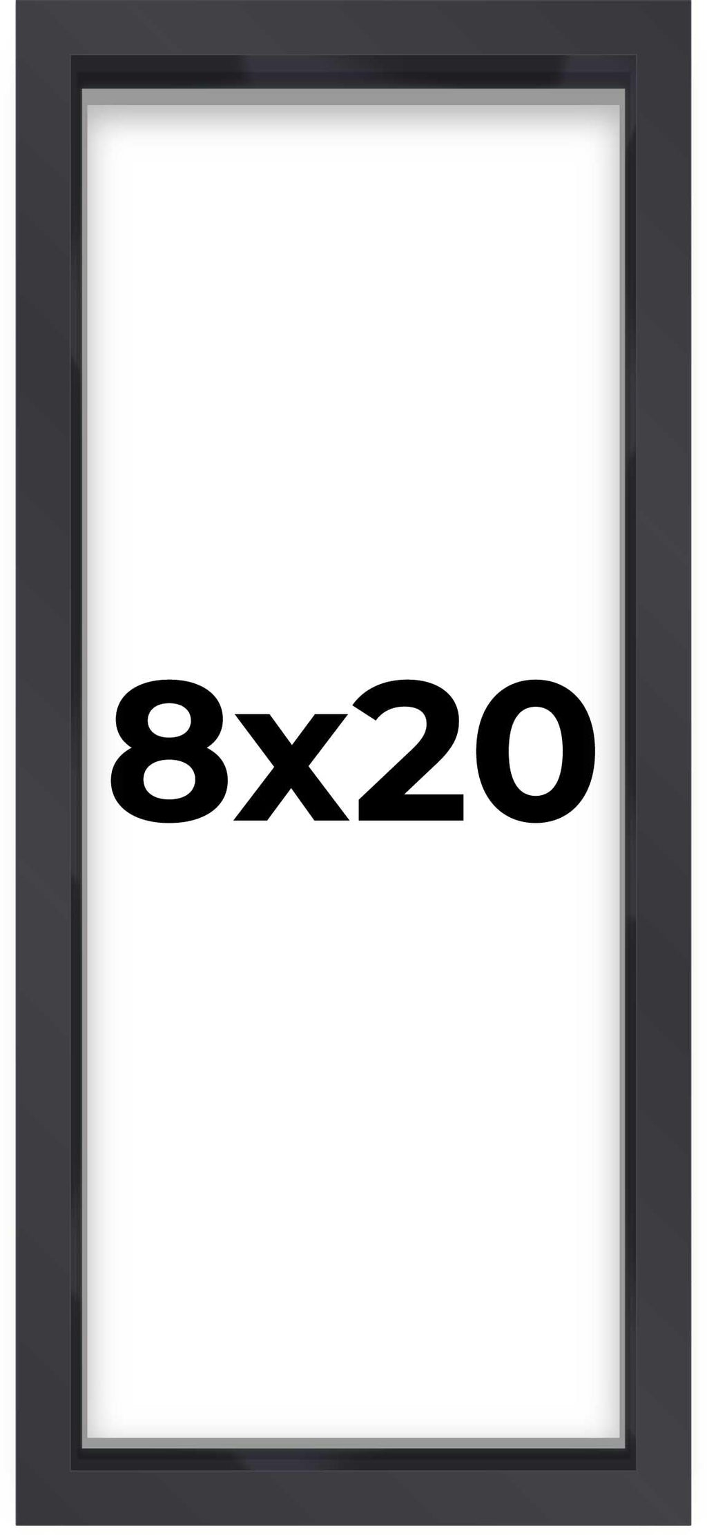 8x20 Shadow Box Black Finish Display Frame | 1'' Depth of Usable Space| Interior Size 8x20 or 20x8 Inches| UV Resistant Acrylic,