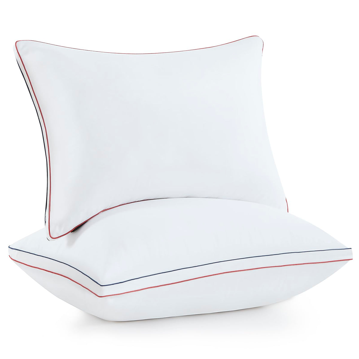 Homemate Bed Pillows For Sleeping - Queen Size(20'X28') Set Of 2 Gusset Pillows Allergy Friendly Microfiber Shell Fluffy Down