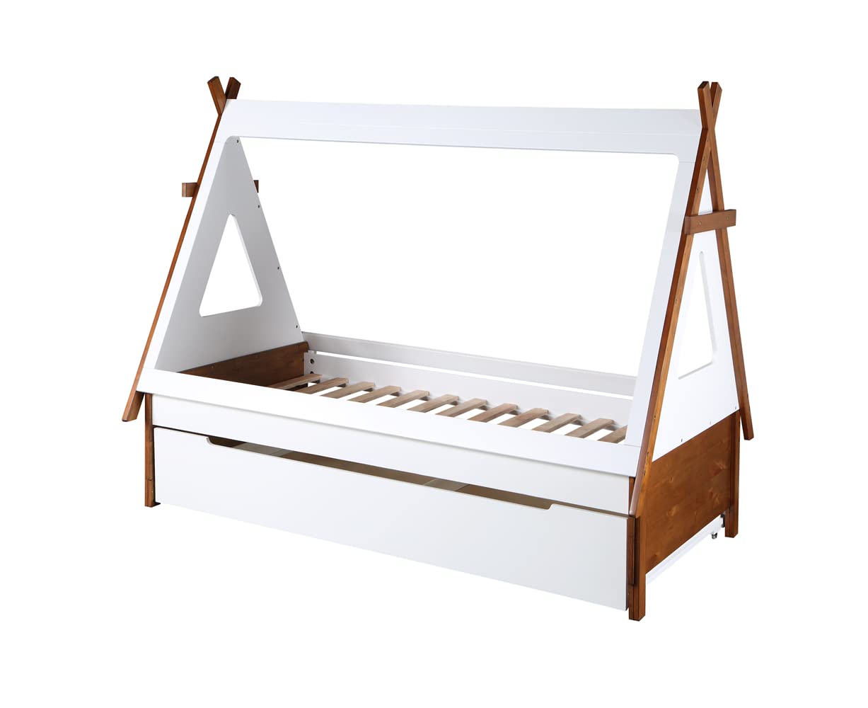 simple relax Loreen Twin Bed in Oak & White Finish