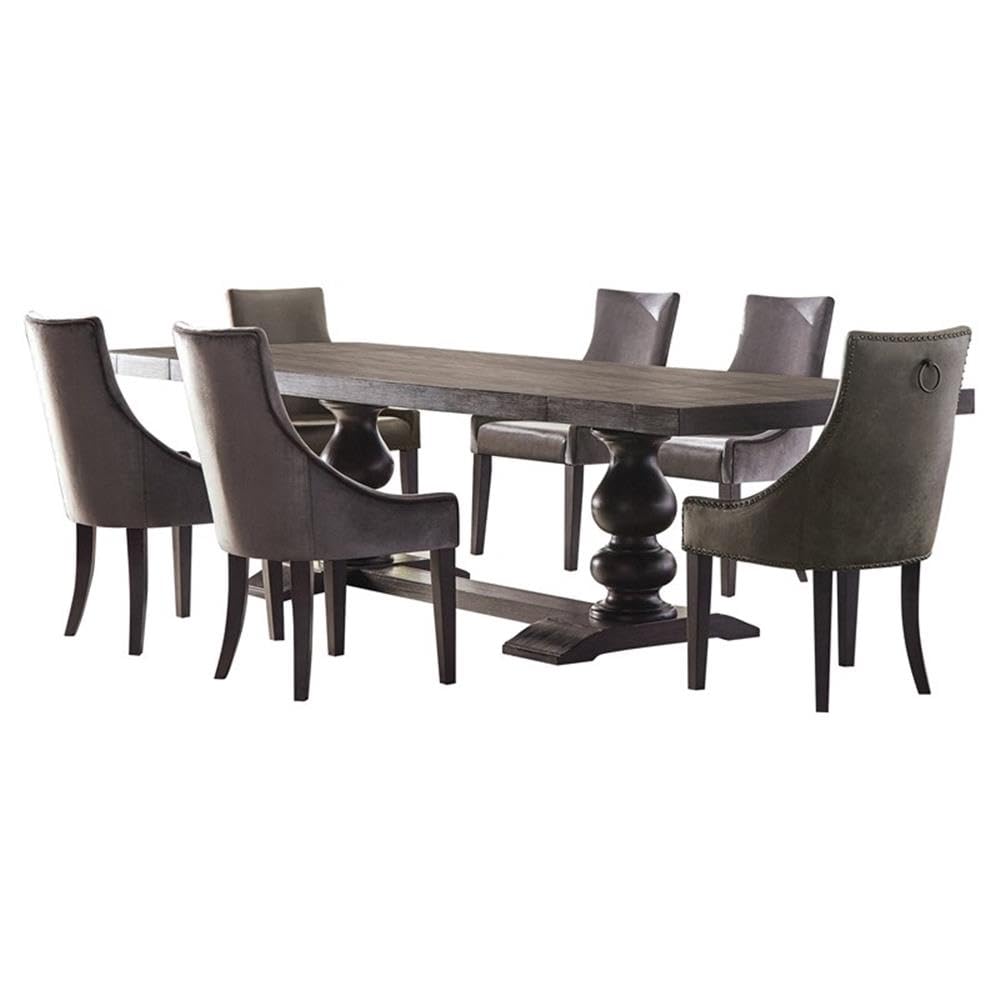 Coaster Phelps 7-Piece Dining Set, Distressed Noir/Grey