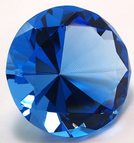 Zoogamo 2    / 60 Mm Dark Blue Diamond Shaped Glass Crystal Paperweight - Home Office Decor & Wedding Favors Centerpieces Decora