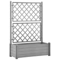 vidaXL Garden Raised Bed with Trellis, Raised Bed for Flowers and Plants, Planter with Drainage Hole, Outdoor and Indoor Use, Gr
