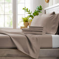 Bamboo Bay 4 Piece Bed Sheet Set Fits Up To 16' Deep Pocket - Queen - Sand