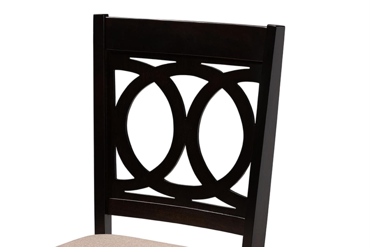 Baxton Studio Lenoir Modern and Contemporary Sand Fabric Upholstered Espresso Brown Finished Wood 5-Piece Dining Set