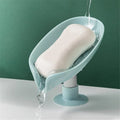 NGEL LeafShape Self Draining Soap Dish Holder/Not Punched Easy Clean Bar Soap Dish Holder with Suction Cup/Soap Container/Soap
