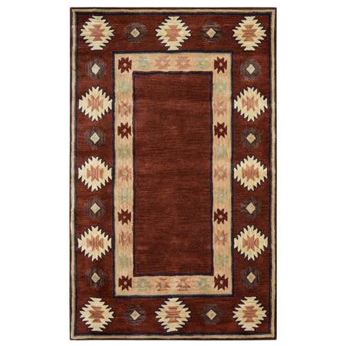 Rizzy Home Alora Decor Ryder 3' X 5' Tribal Burgundy/Tan/Rust/Navy/Sage Area Rug