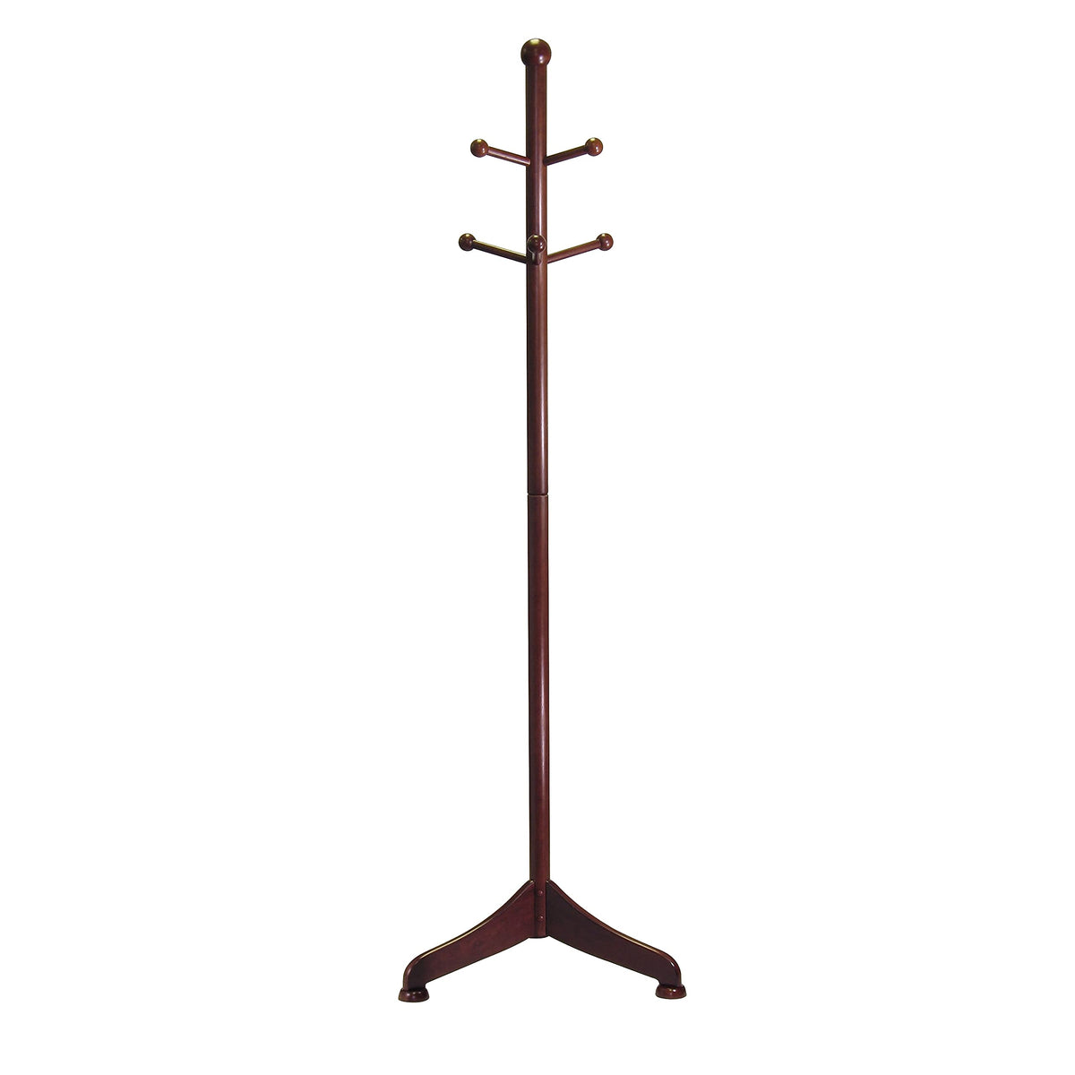 Winsome Wood Coat Tree With 6 Pegs, Antique Walnut (94672)