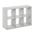Furinno Cubicle Open Back Decorative Cube Storage Organizer, 6-Cube, Light Grey
