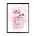 Stupell Industries Pink Flower Perfume Fashion Glam Design, Designed by Amanda Greenwood Wall Art, 24 x 1.5 x 30, Black Framed