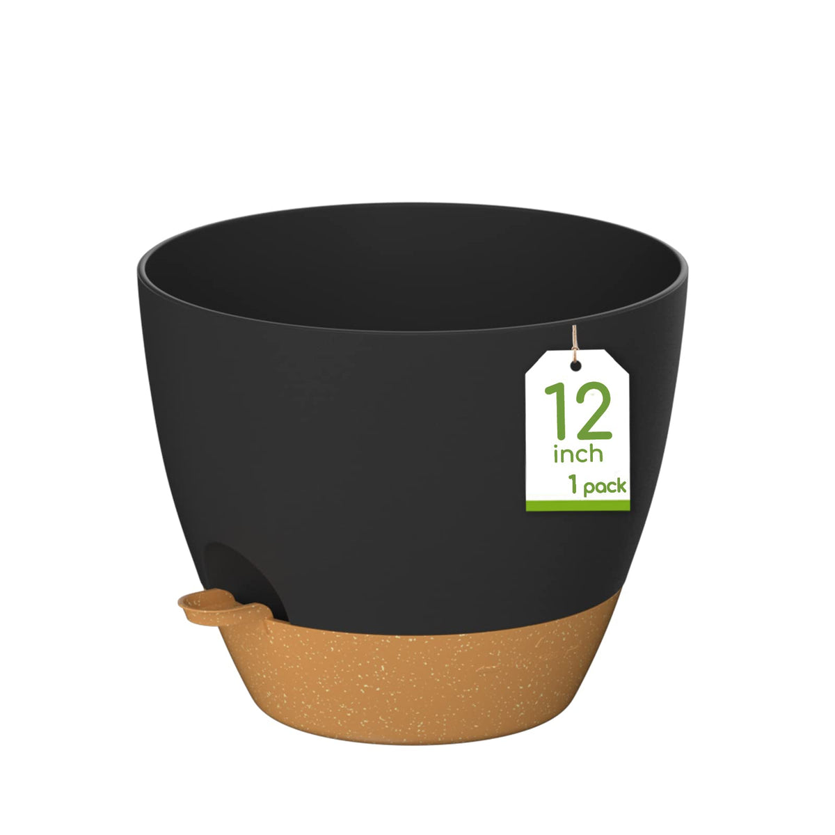 Zmtech 12Inch Plant Pots With Watering Lip Self Watering Planters With Drainage Holes And Removable Saucer Plastic Flower Pot Fo