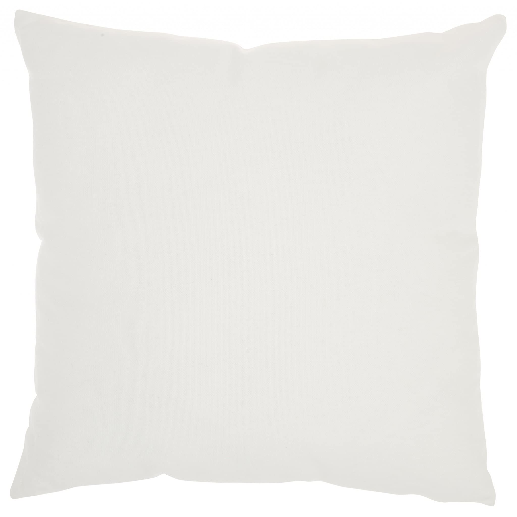 HomeRoots 100% Cotton Blue and Ivory Tropical Leaves Throw Pillow