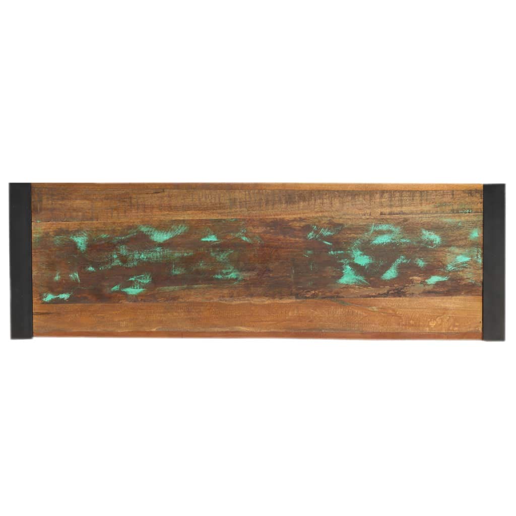 vidaXL Industrial Style Console Table in Solid Reclaimed Wood with Durable Black Powder-Coated Steel Legs - Easy Assembly, Ideal for Living Room or Hallway