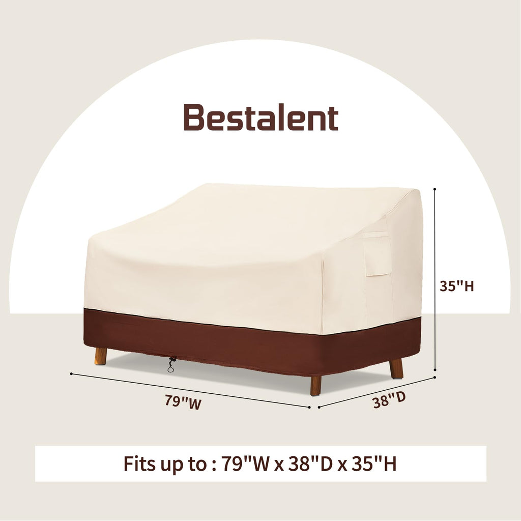 Bestalent Patio Furniture Sofa Covers Waterproof,3-Seater Outdoor Sofa Covers Fits Up To 79W X 38D X 35H Inches