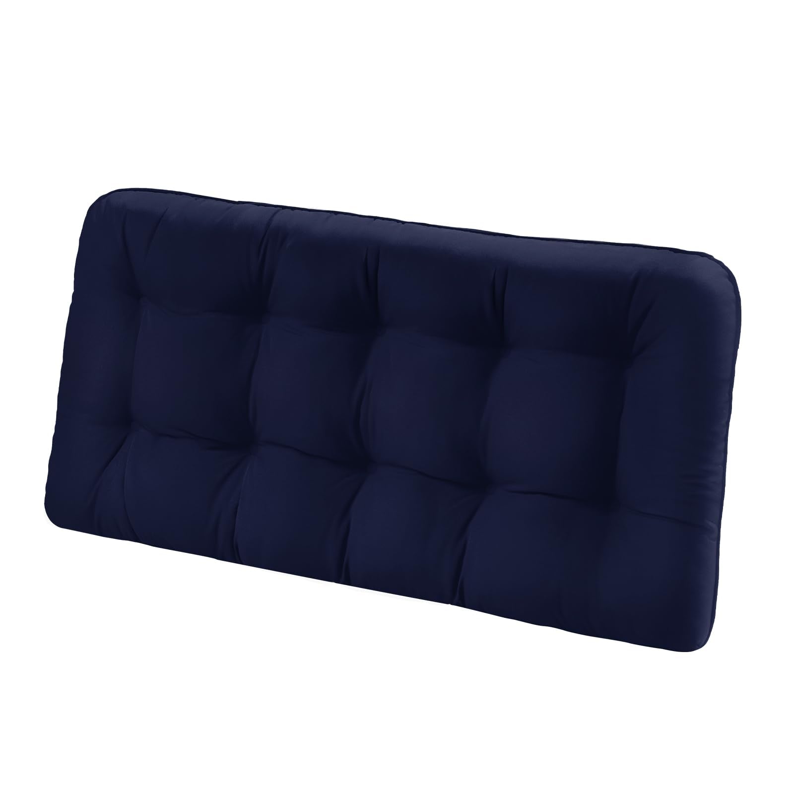 Homelysian Tufted Bench Cushions For Outdoor Furniture, 44' X 19' Porch Swing Cushions Filled With Foam, Overstuffed Patio Cus