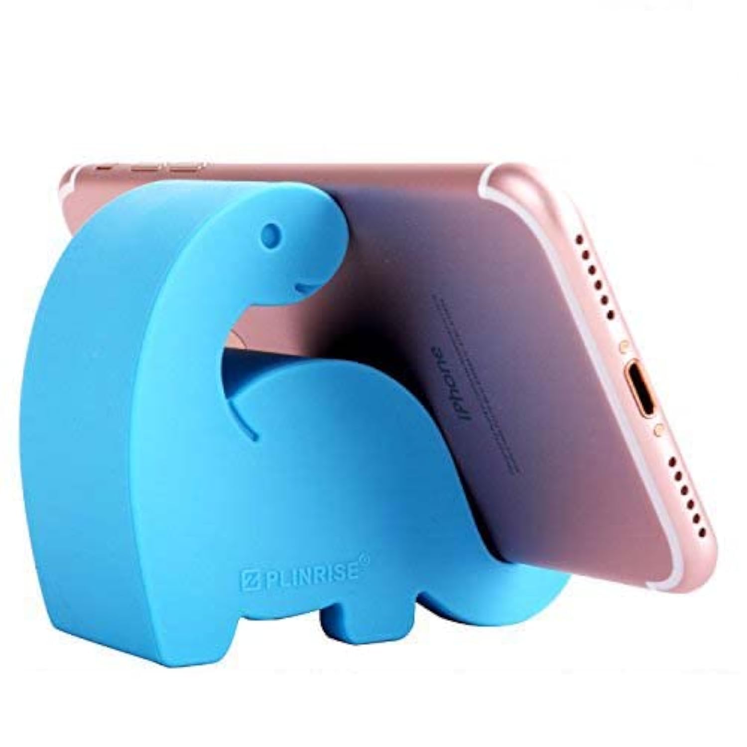 Plinrise Animal Desk Phone Stand - Dinosaur Stripe Silicone Office Holder - Creative Phone & Tablet Mount, Size:1.3' X 3.1' X