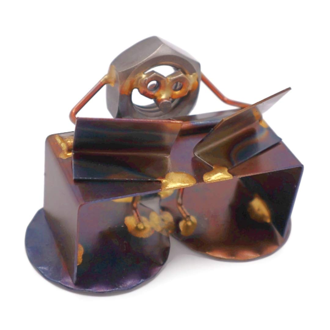 Computer Nut Collectible Handmade Metal Art Figurine, Desk Accessories, Trophy, Boss Gift, Home Office D  cor