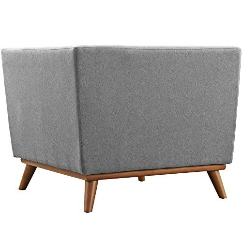 Modway Engage Corner Sofa In Mid-Century Modern Upholstered Fabric Expectation Gray