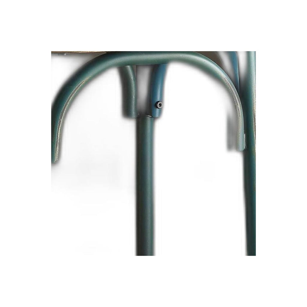 HomeRoots 43' Brown and Turquoise Iron Chair with Footrest