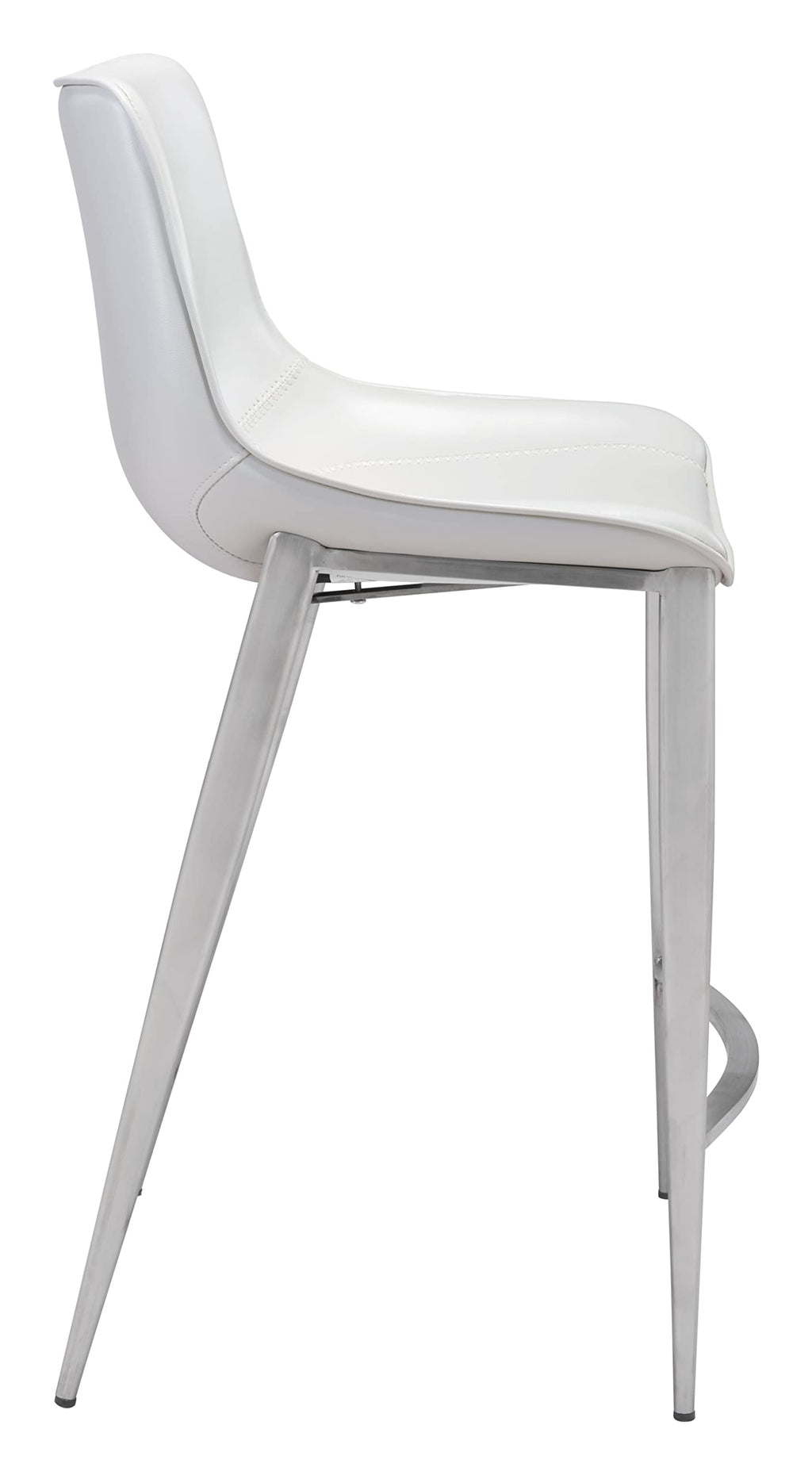 Magnus Counter Chair (Set of 2) White & Silver