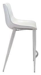 Magnus Counter Chair (Set of 2) White & Silver