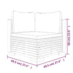 vidaXL Patio Loveseats 2 Pcs, Sectional Furniture Corner Sofa, Patio Conversation Set for Balcony Deck Garden, Modern Style, Solid Wood Teak