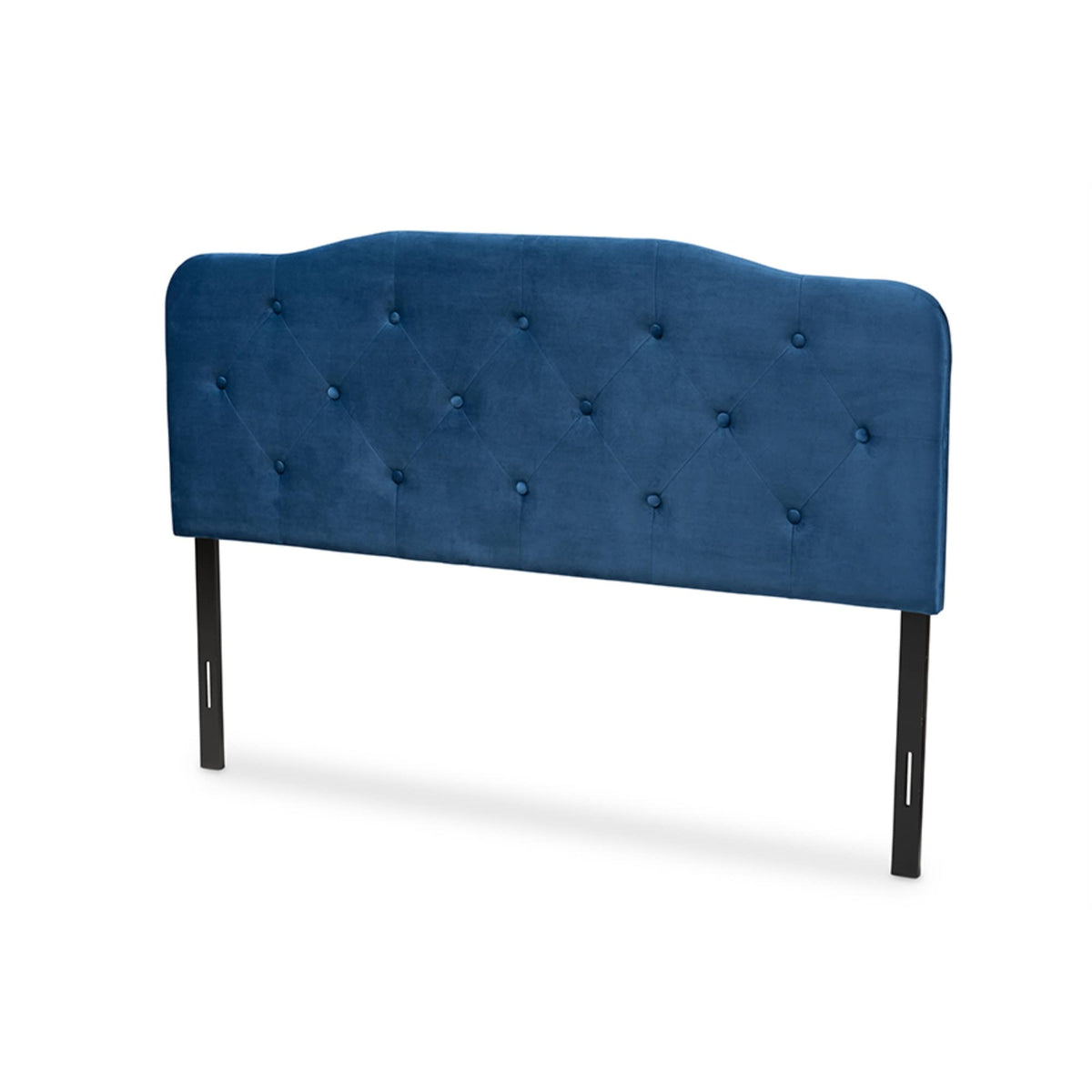 Baxton Studio Gregory Modern and Contemporary Navy Blue Velvet Fabric Upholstered King Size Headboard