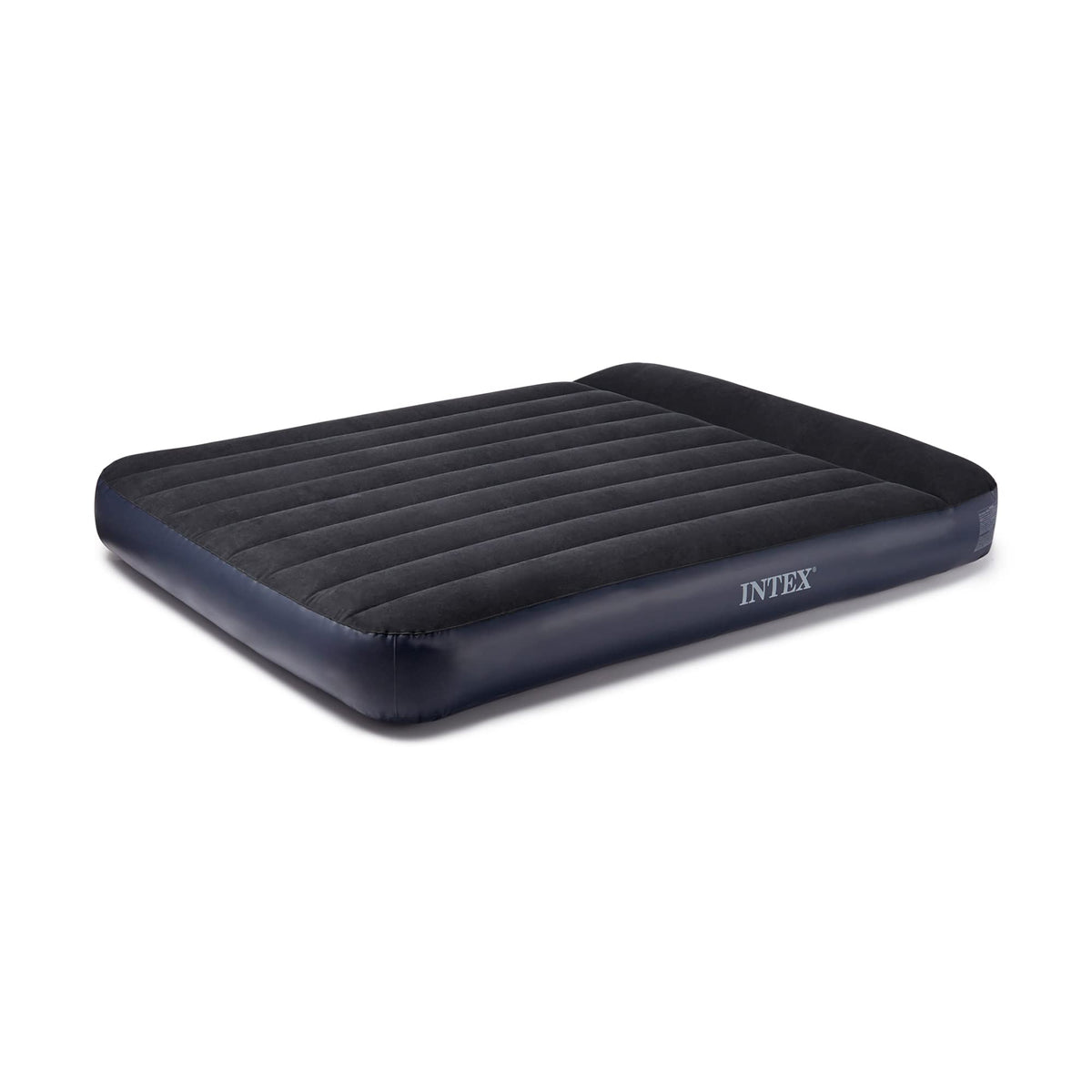 Intex Dura Beam Standard Classic Fiber-Tech Inflatable Pillow Rest Airbed Mattress With Built-In Electric Pump And Carry Bag, Qu