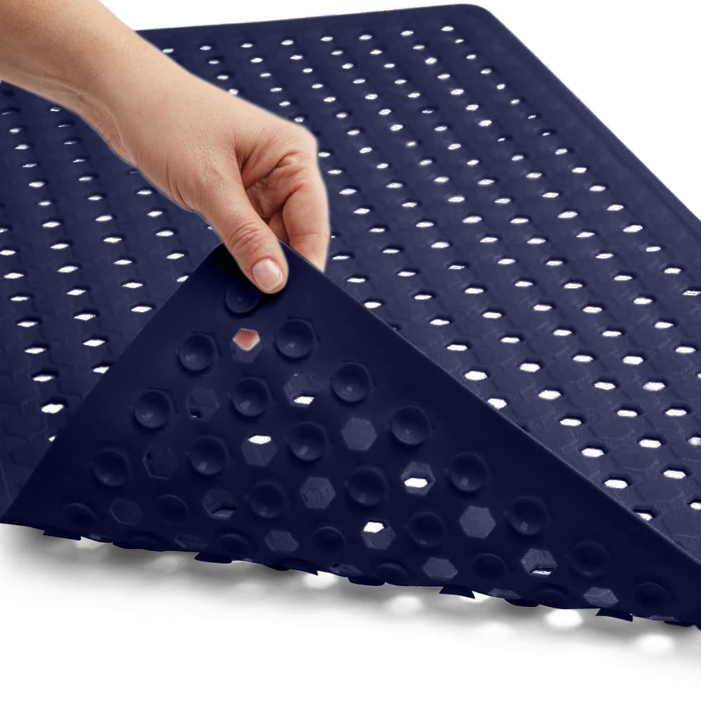 Gorilla Grip Patented Bath Tub Shower Mat, 35x16 Washable Bathtub Floor Mats, Suction Cups and Drain Holes to Keep Tubs Clean, N