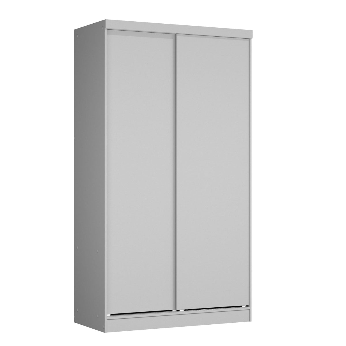 Woodpeckers Furniture And Mattress Modern Wood Double Sliding Door Wardrobe (Light Gray)