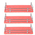 STIMULUS Retro Bathroom Wall Shelf | Acrylic Glass Orgeniser Storage Kitchen Shelves (5x15 INCH | 12.5x38 cm) (Pink) (Set of 3 p