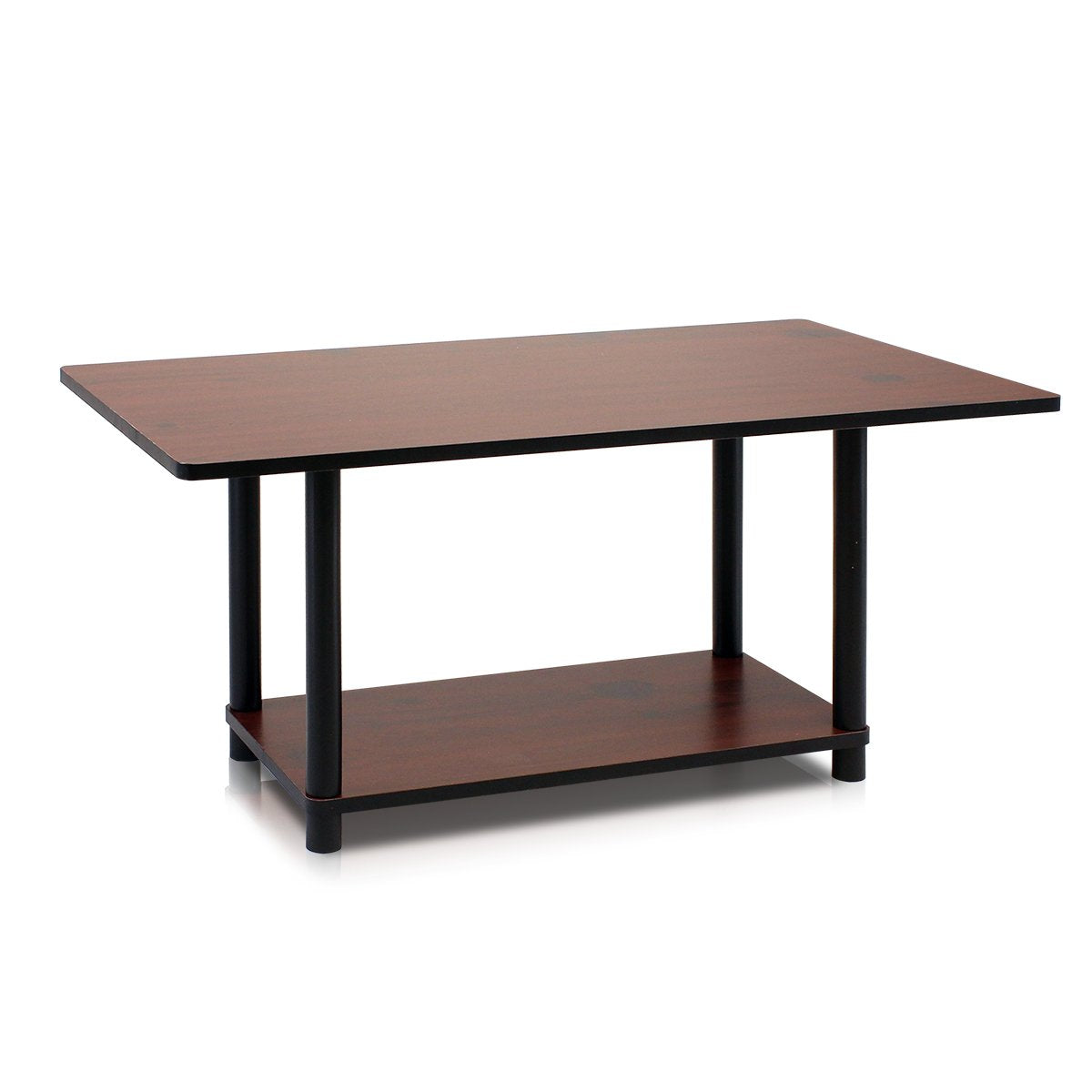 Furinno Turn-N-Tube Coffee Table, Dark Cherry/Black