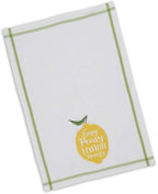 Design Imports Lemon Bliss Table Linens, 18-Inch By 28-Inch Dishtowels, Set Of 2, Lemon Squeezy Embellished