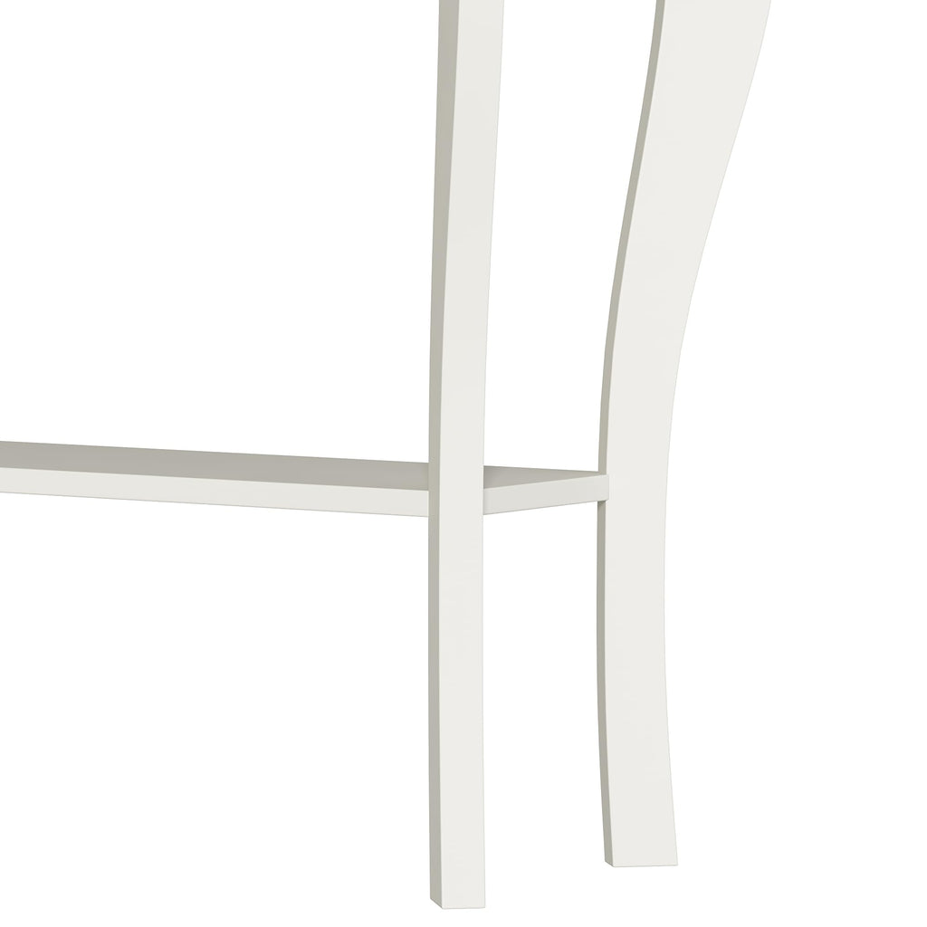 Choochoo Narrow Farmhouse Console Table With Drawer, Chic Accent Sofa Entryway Table With Shelves For Entryway, Living Room, Hallway, Antique White & Brown