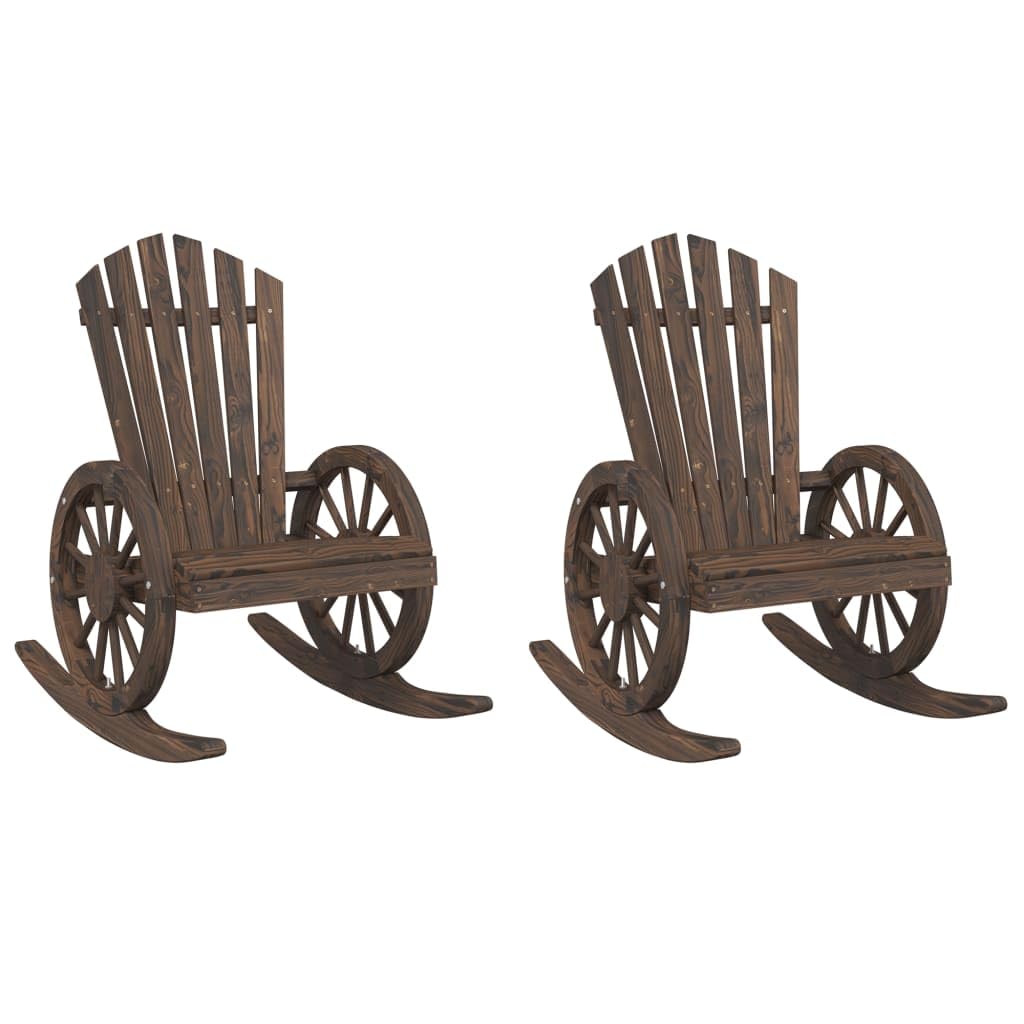 vidaXL Adirondack Rocking Chairs Set of 2 Solid Spruce Wood, 3207120