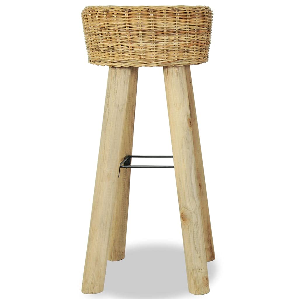 vidaXL Bar Stools 2 pcs Natural Rattan