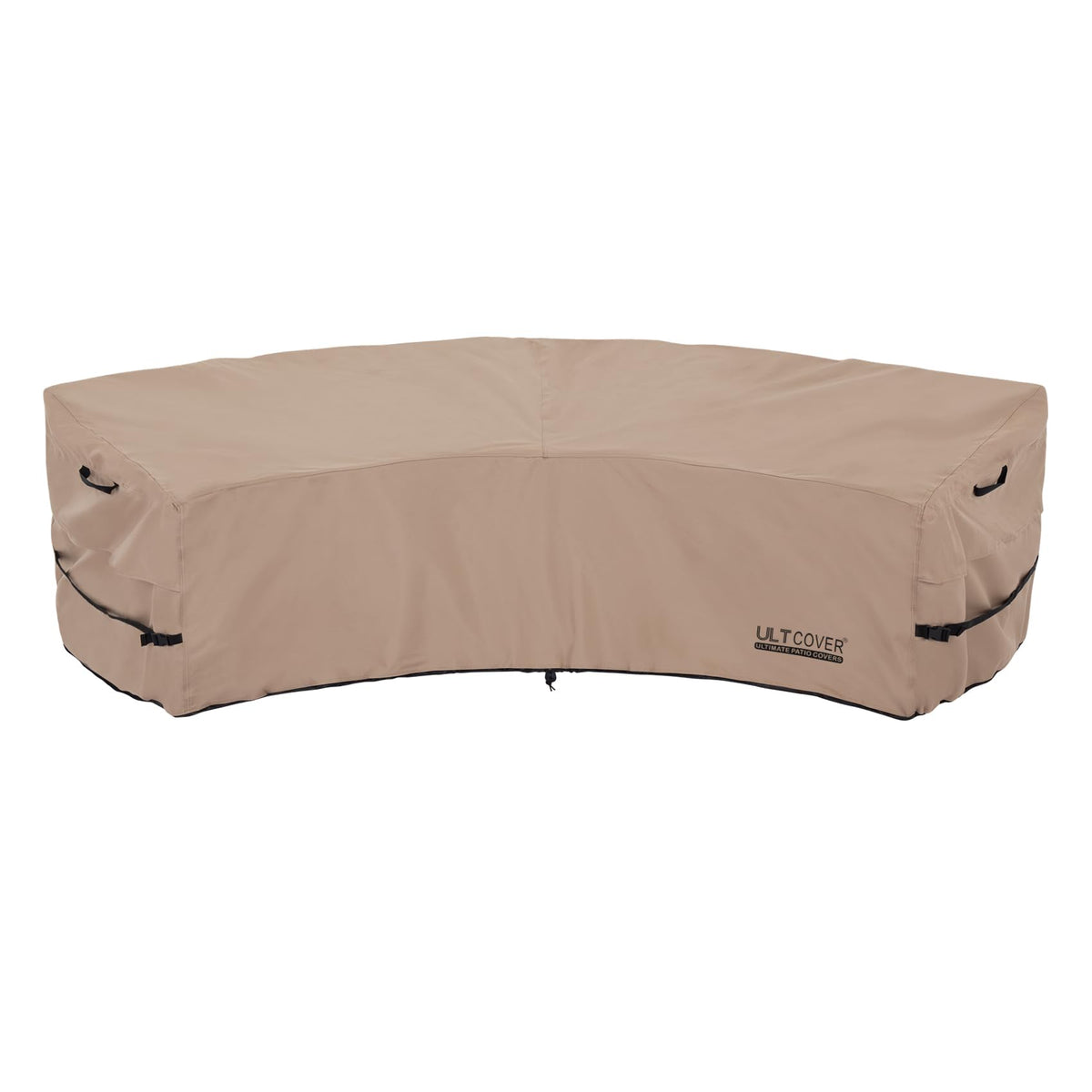 Ultcover Patio Curved Sofa Cover Waterproof For 3-4 Seater Outdoor Sectional Furniture Couch 126'(Back Arc Length) / 82'(Front