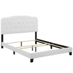 CasaFoyer Amelia King Bed | Luxurious Chic Style | Button-Tufted Headboard | Solid Wood Construction | Non-Marking Legs | Sturdy & Stable | Upholstered Frame | Box Spring Required | 800 lbs Weight Capacity