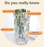 Eastern Rock Heavy Glass Flower Vase Thickened 3.5Lb 9.5Inch Sparkle Vase Bohemian Style, For Centerpieces,Wedding,Perfect Home