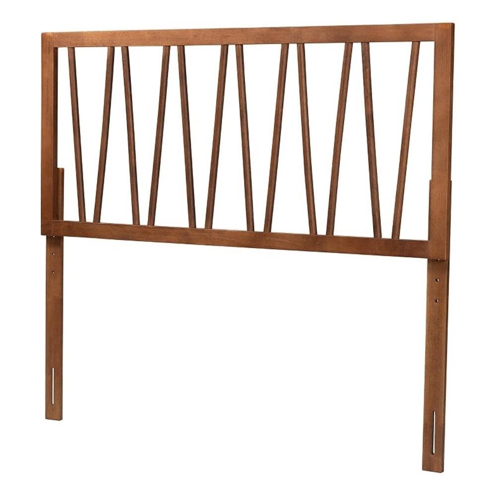 Baxton Studio Rahela Mid-Century Modern Ash Walnut Finished Wood Queen Size Headboard