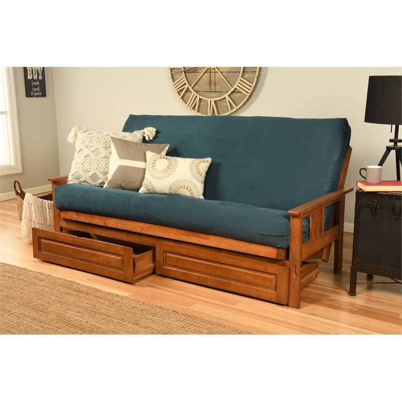 Kodiak Furniture Monterey Barbados Storage Sofa with Suede Blue Mattress
