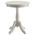 Acme Alger Round Wooden End Table In White
