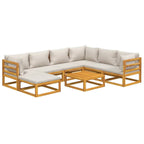 vidaXL 8 Piece Patio Lounge Set with Light Gray Cushions Solid Wood