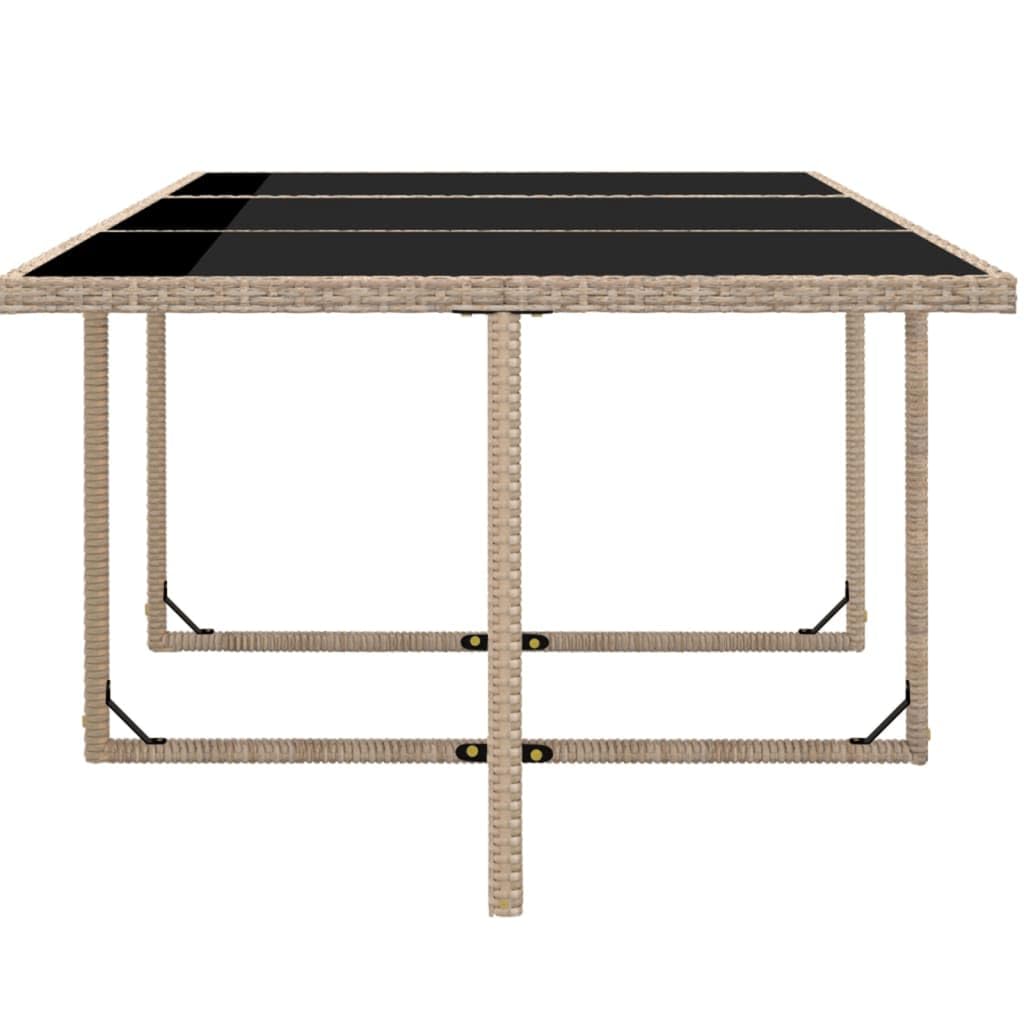 vidaXL 11-Piece Patio Dining Set – Weather-Resistant Poly Rattan Garden Furniture with Cushions, Beige/Cream White – Ideal for Outdoor Dining and Relaxation