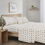 Comfort Spaces Cotton Flannel Breathable Warm Deep Pocket Sheets With Pillow Case Bedding, Twin Xl, Black Dog 3 Piece