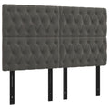 Vidaxl Led Headboard Home Indoor Bedroom Bed Accessory Upholstered Bed Header Furniture With Led Dark Gray 56.7"X2.8"X46.5"/50.4" Velvet