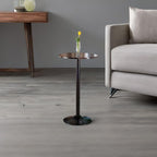 Ergode Wood Cora Pub Table | Stylish & Compact | Faux Marble Top | Black Base | Easy to Clean | Minimal Assembly | 23.6' Circumference | 39.76' H (76124-VV)