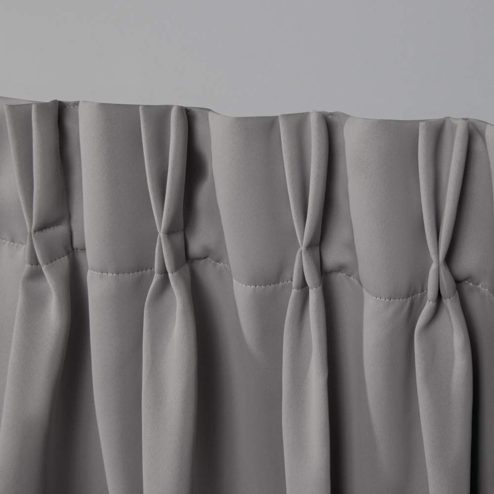 Exclusive Home Sateen Twill Woven Room Darkening Blackout Pinch Pleat/Hidden Tab Top Curtain Panel Pair, 63'' Length, Veridian G