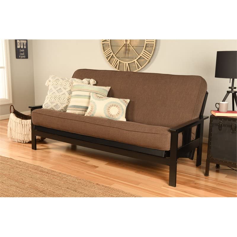 Kodiak Furniture Monterey Black Sofa with Cocoa Brown Fabric Mattress