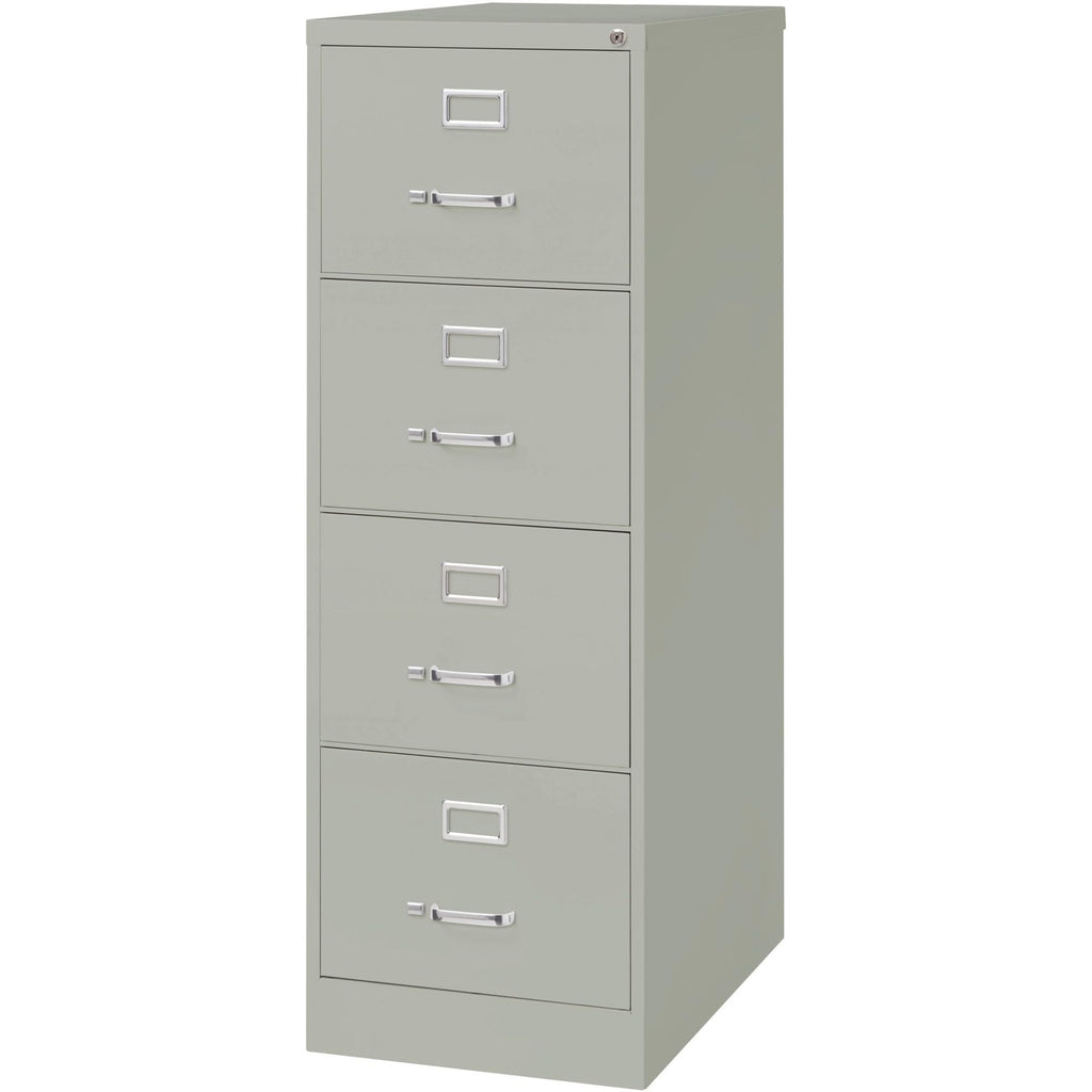Lorell 4-Drawer Vertical File, 18 by 26-1/2 by 52-Inch, Light Gray