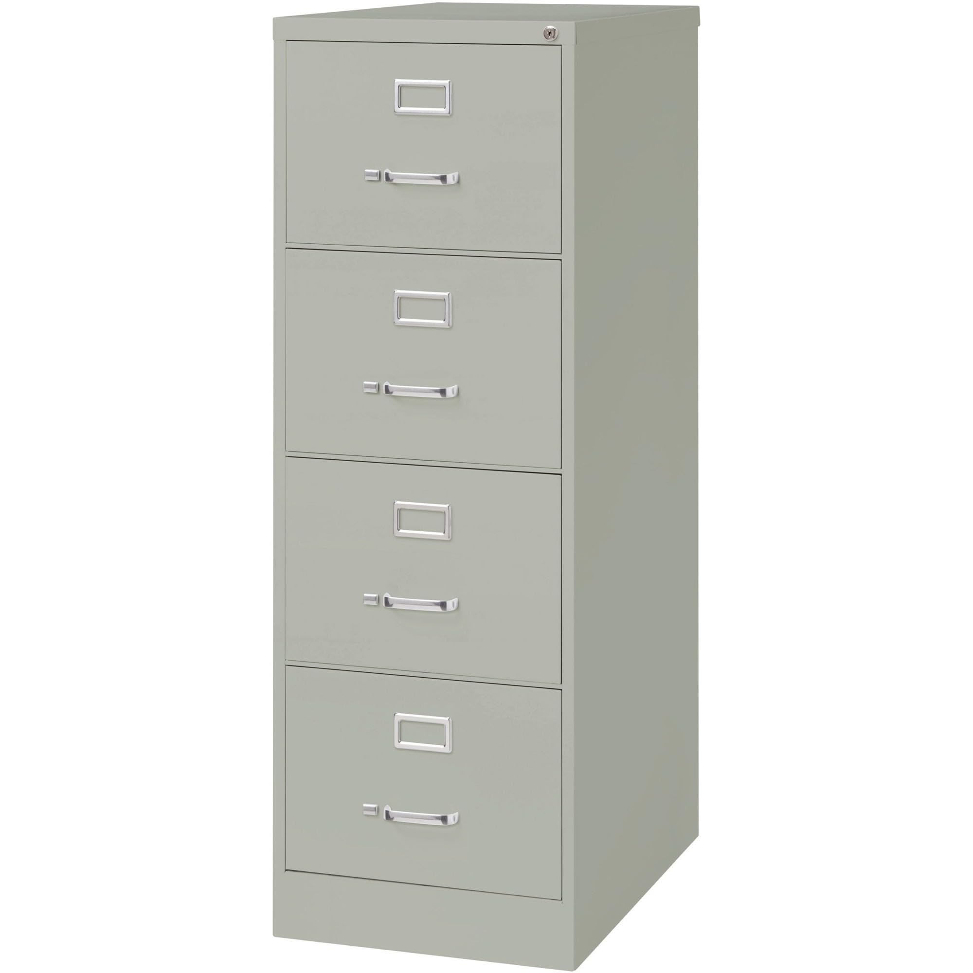 Lorell 4-Drawer Vertical File, 18 by 26-1/2 by 52-Inch, Light Gray